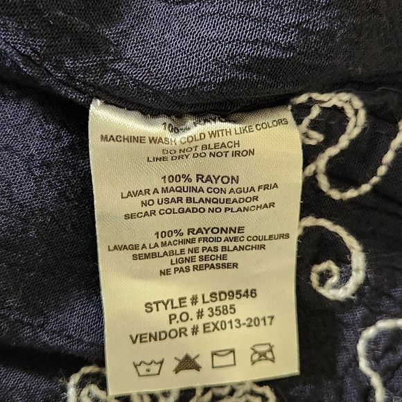 Exist Dress Tunic Blue Floral Embroidered Pullover Baby Doll Women Size M Boho - Picture 16 of 16